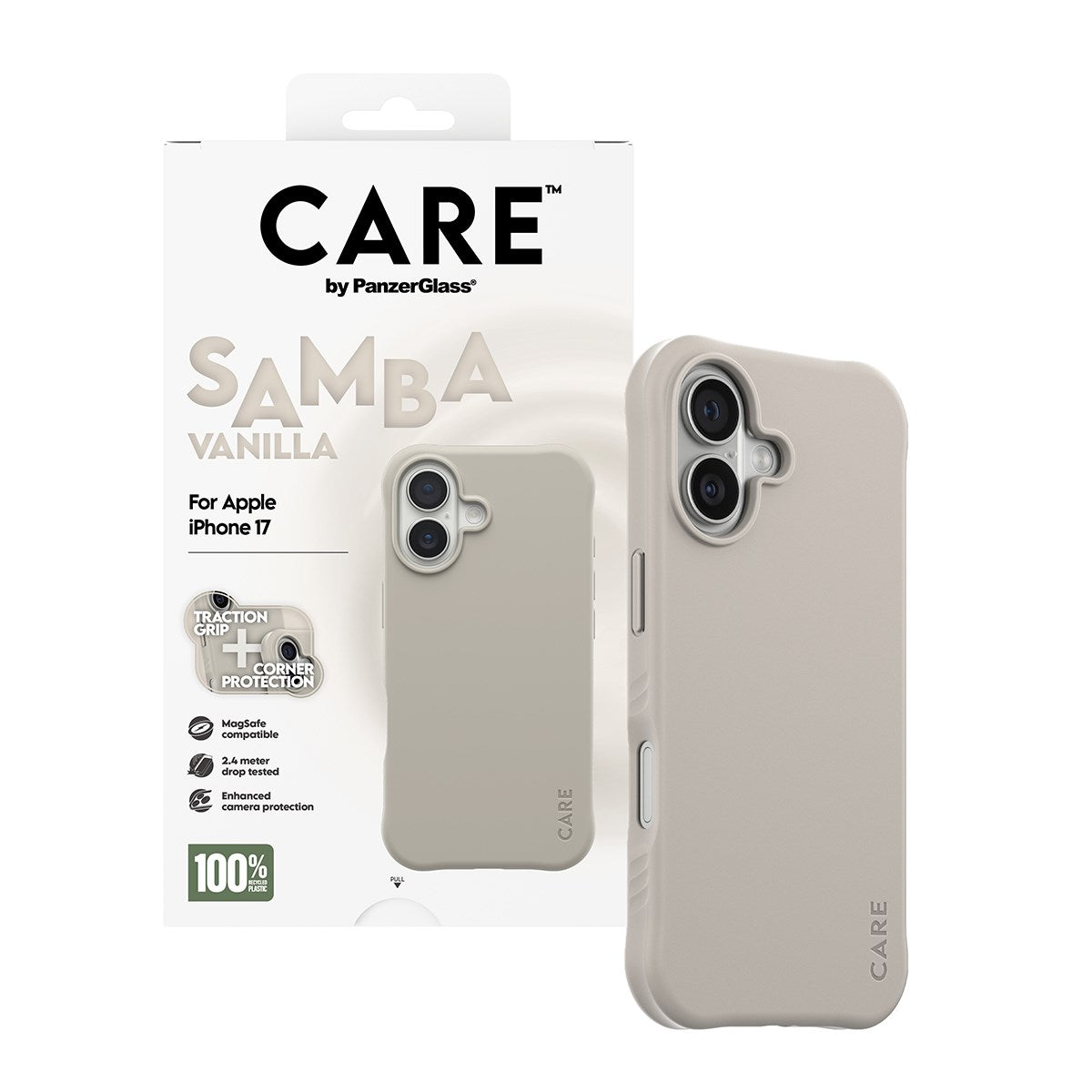 CARE by PanzerGlass® Samba Case Vanilla m. MagSafe iPhone 17